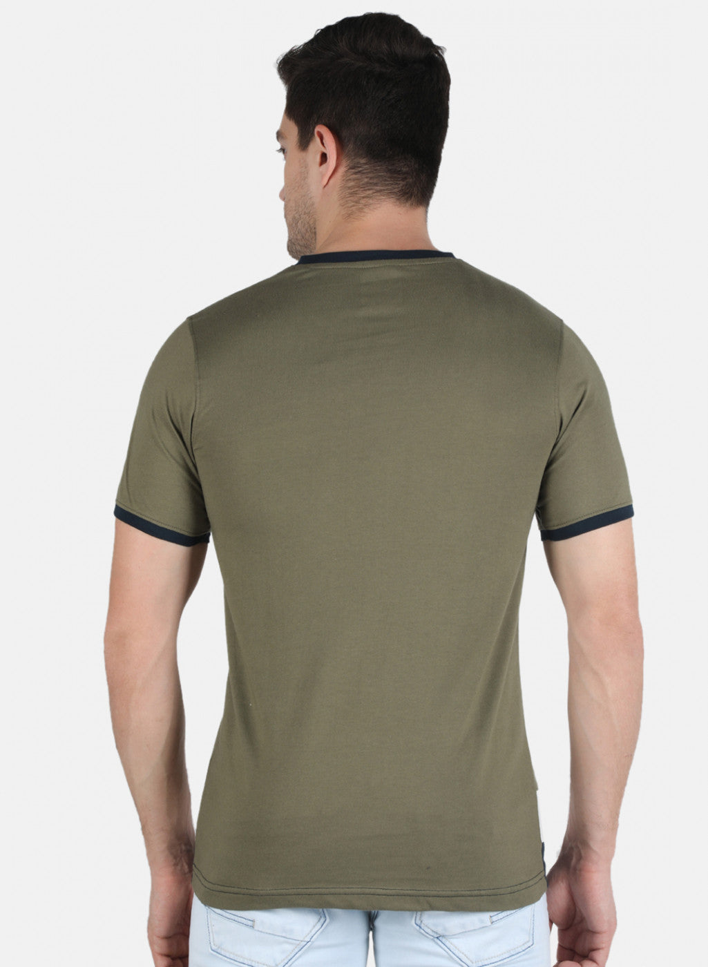 Men Olive Printed T-Shirt