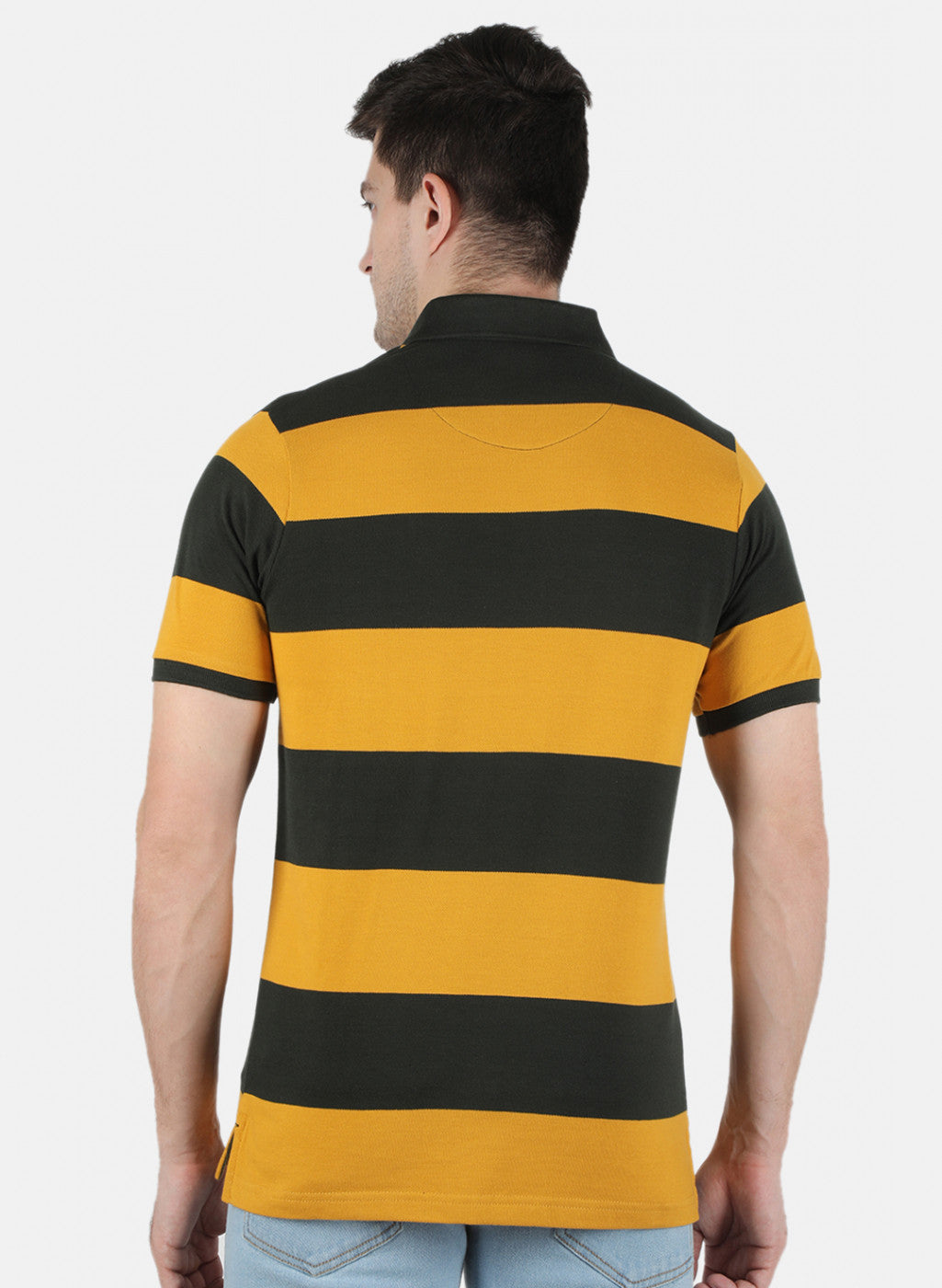 Men Mustard Stripe T-Shirt
