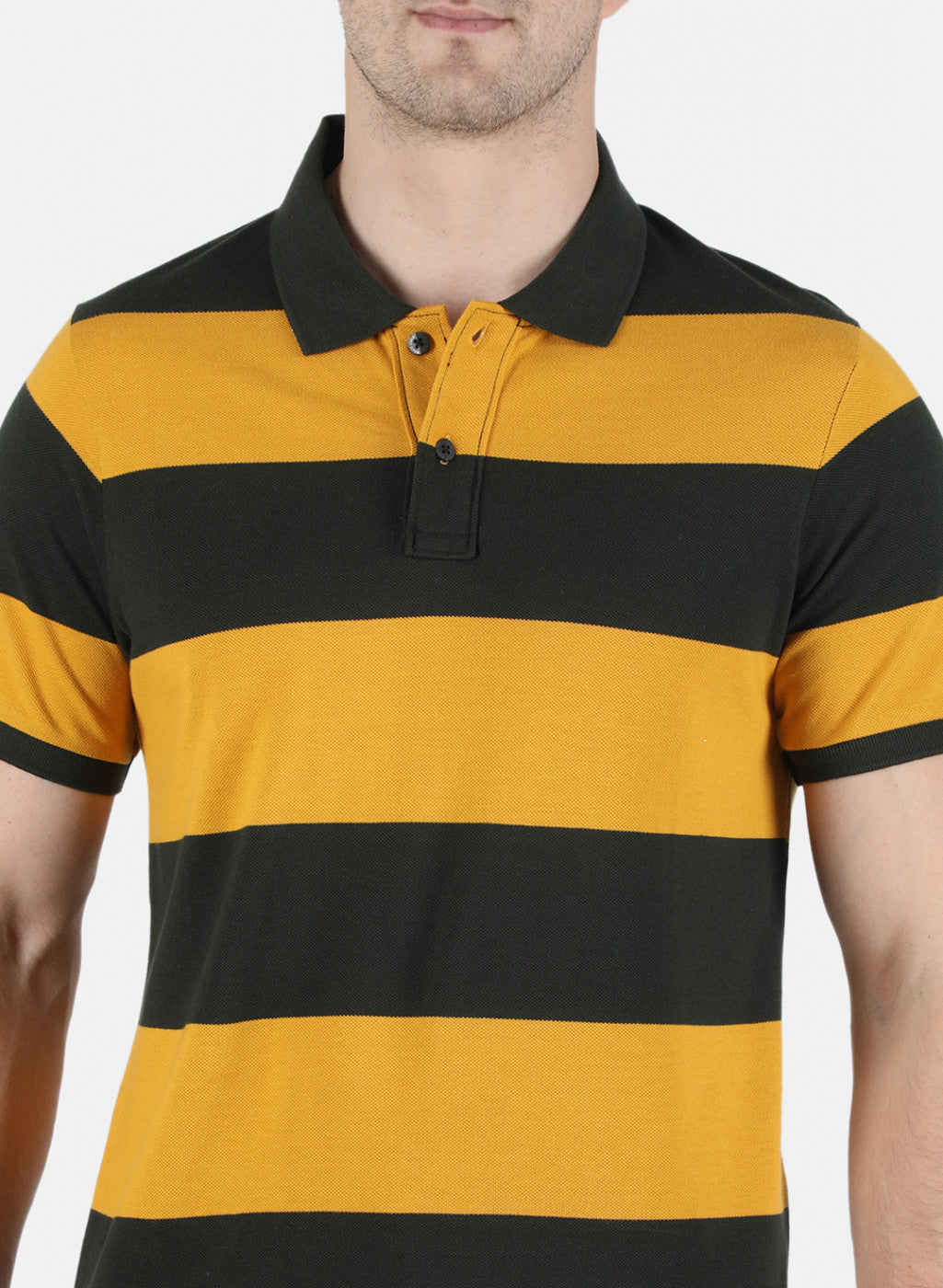 Men Mustard Stripe T-Shirt
