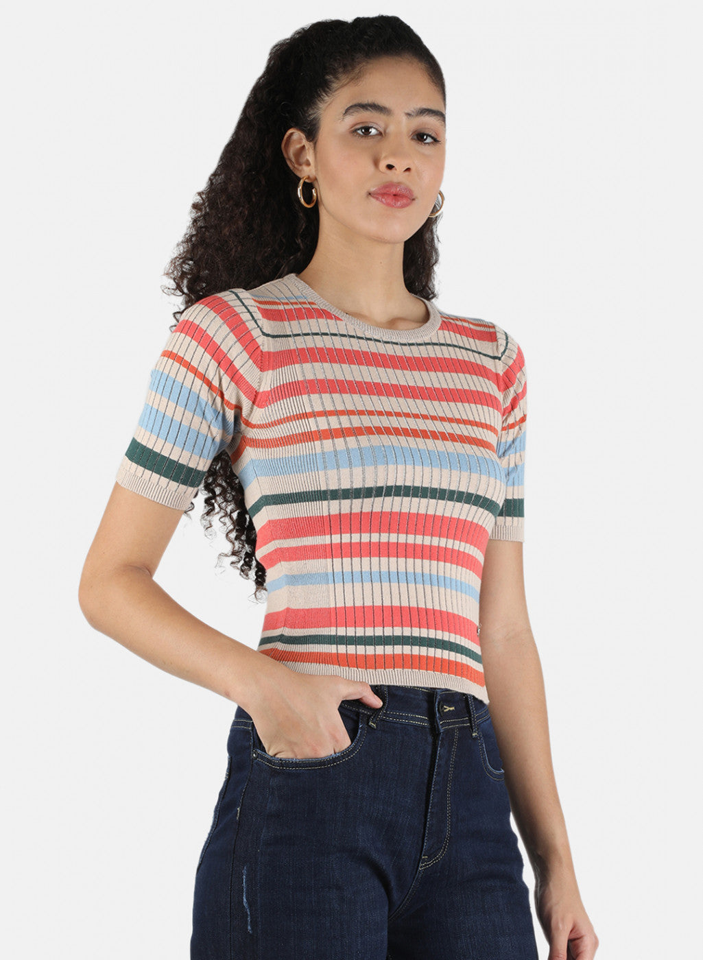 Women Multicolor Stripe Top