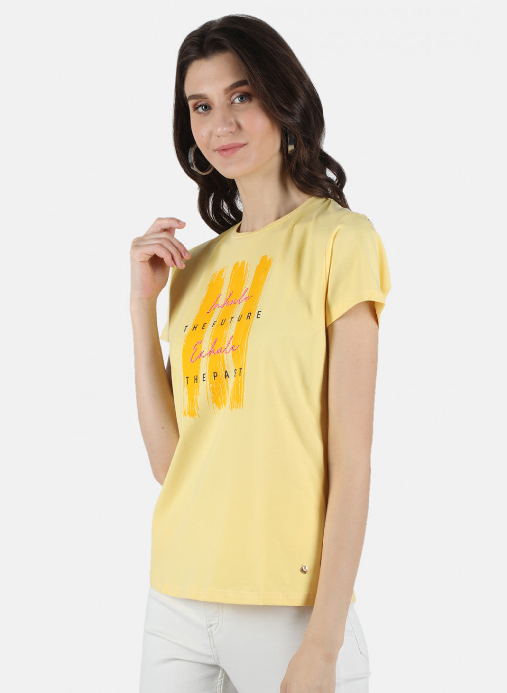 Women Yellow Printed Top