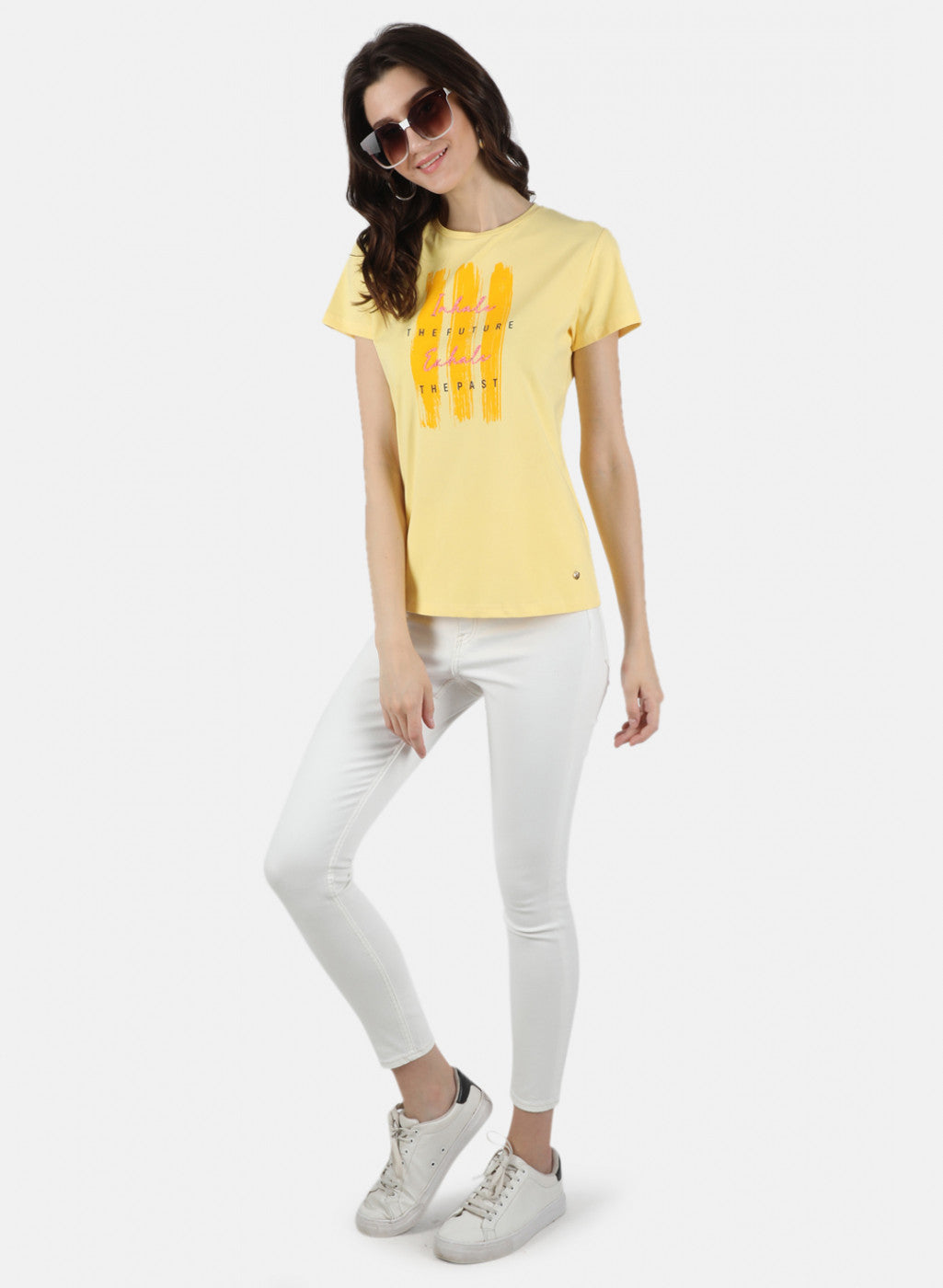Women Yellow Printed Top