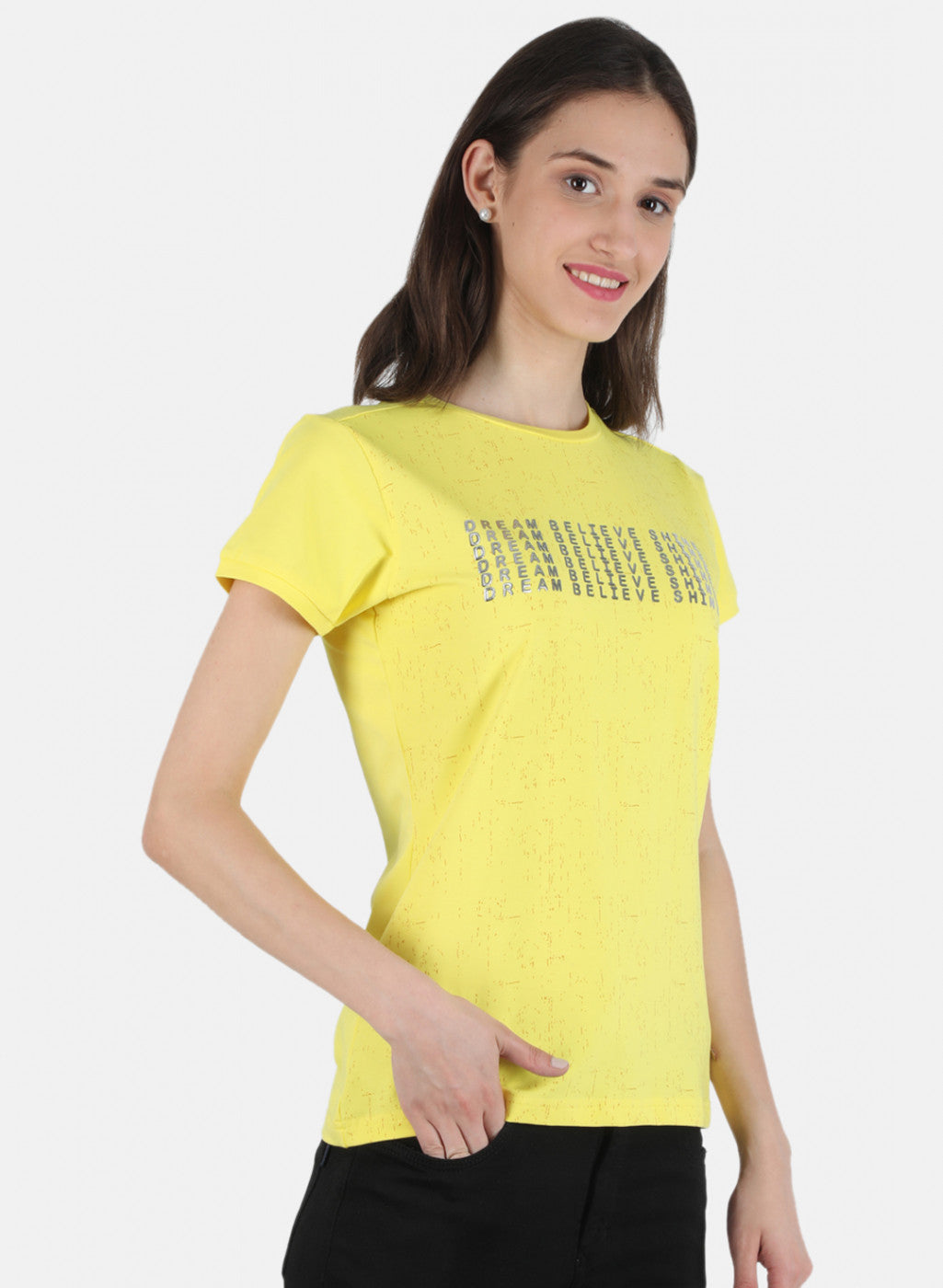Women Yellow Printed Top