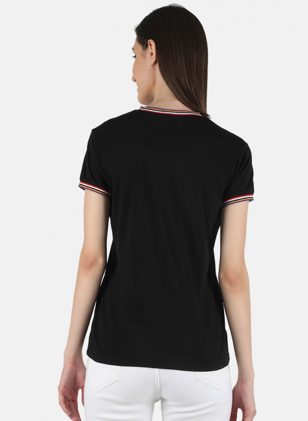 Women Black Embroidered Top