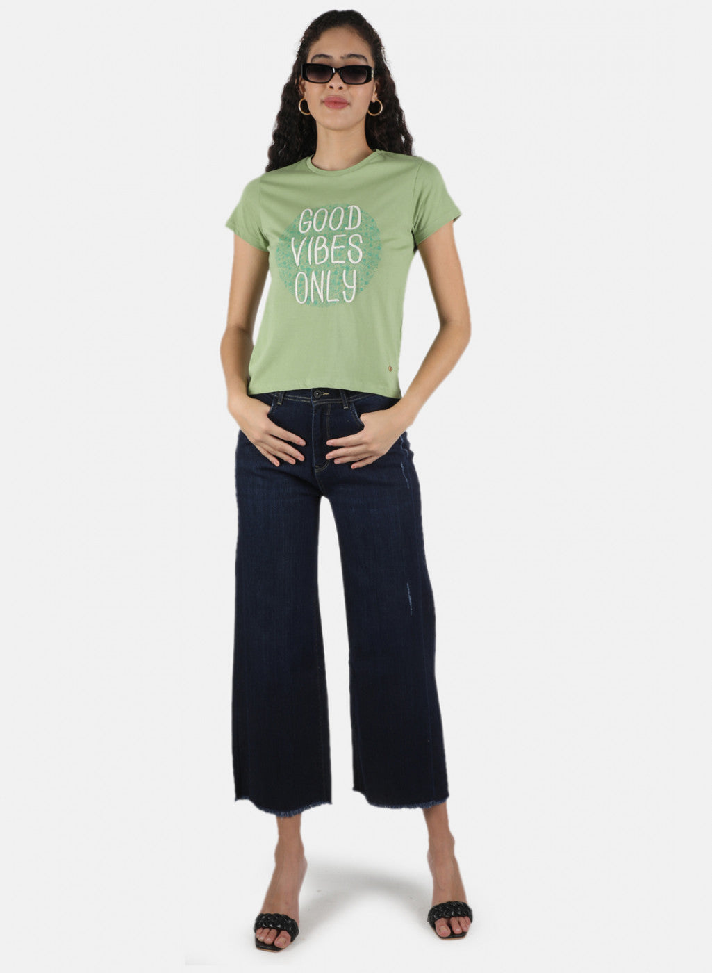 Women Green Printed Top