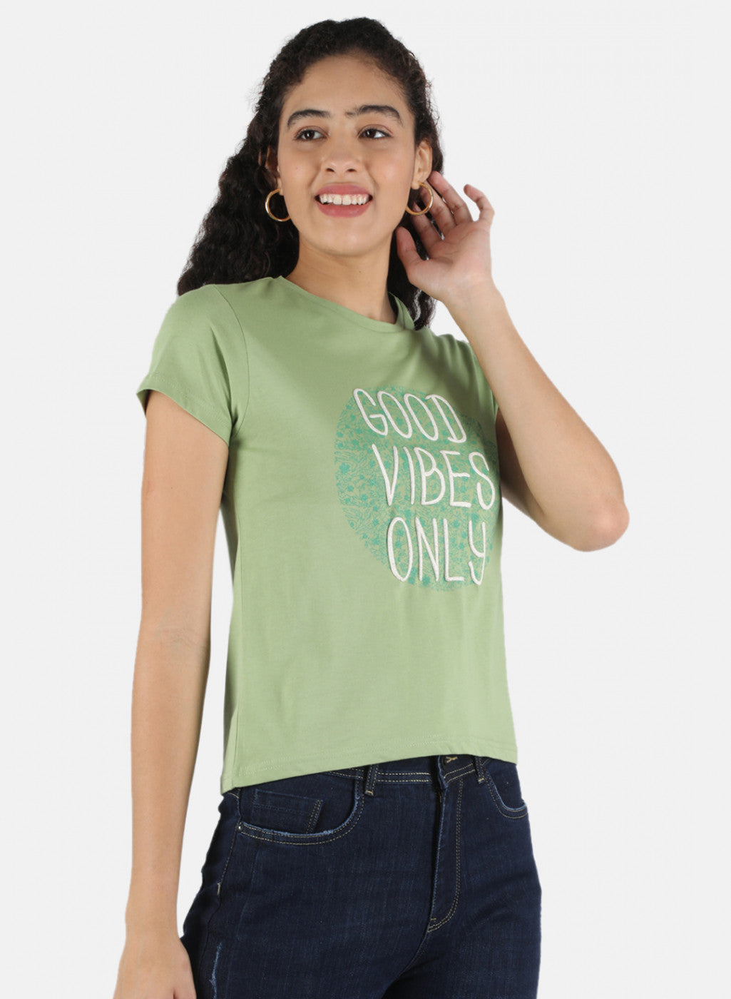 Women Green Printed Top