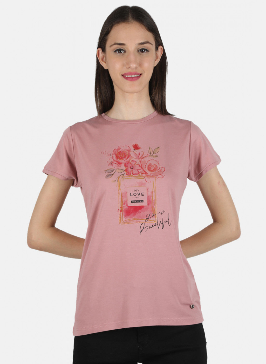 Long Sleeve Top with Petal Trim in Macchiato main image 0