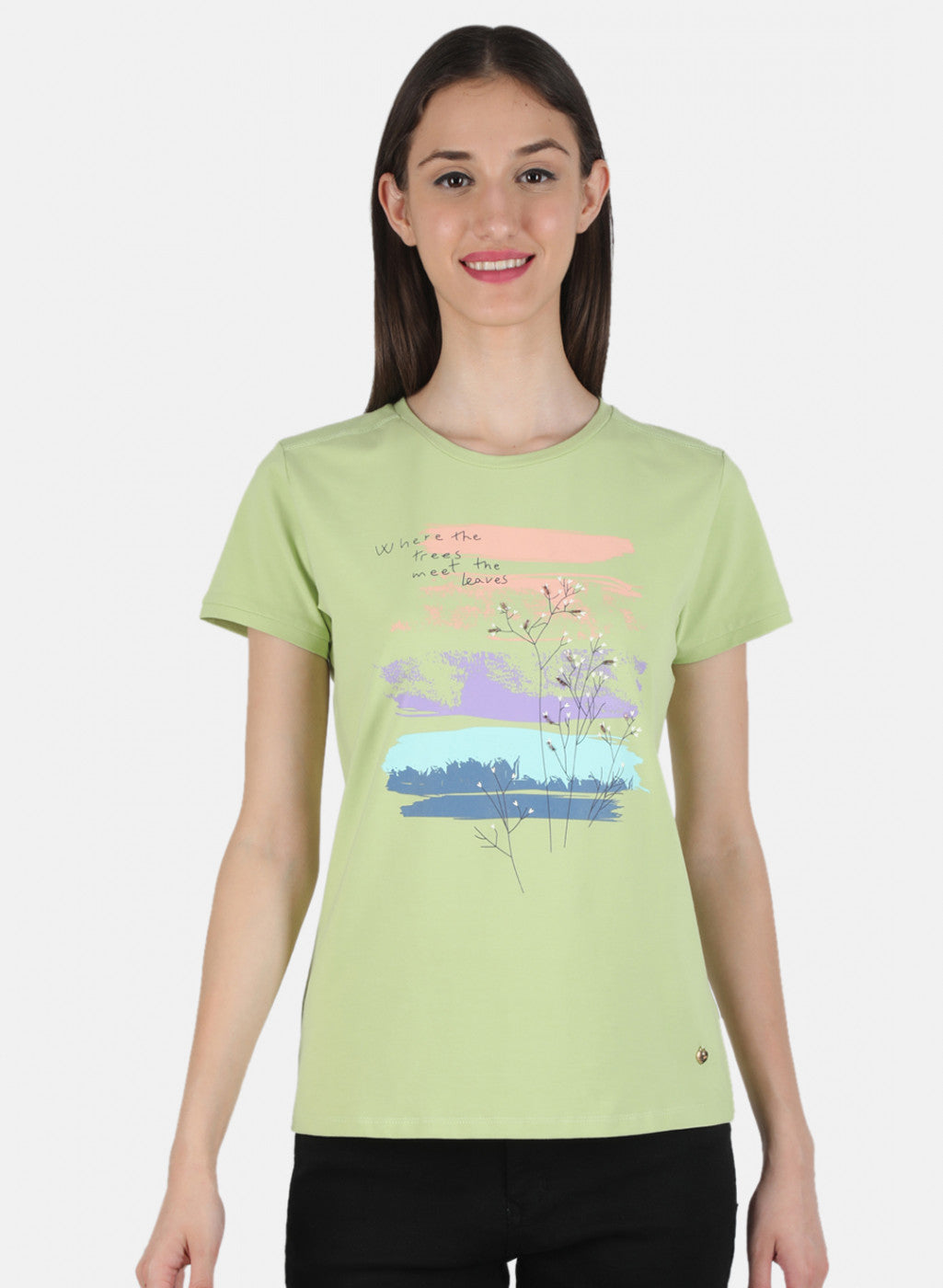 Women Green Printed Top