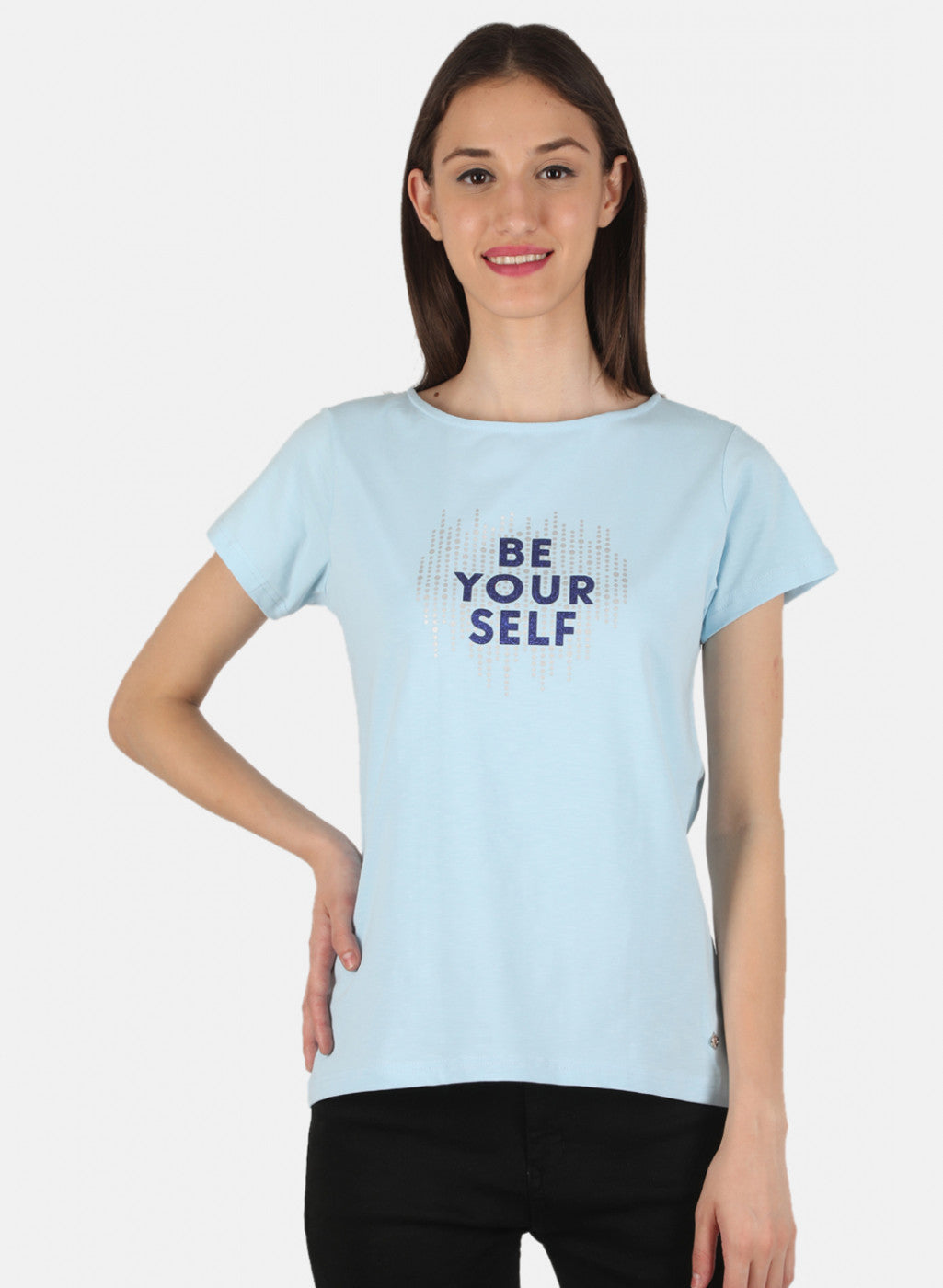 Women Blue Printed Top