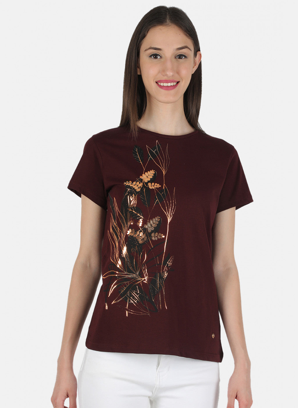 Women Maroon Printed Top