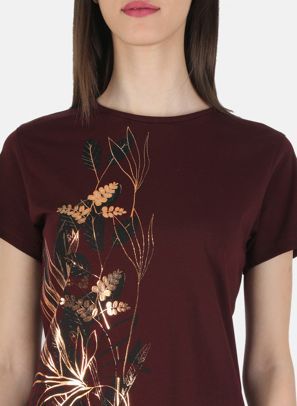 Women Maroon Printed Top