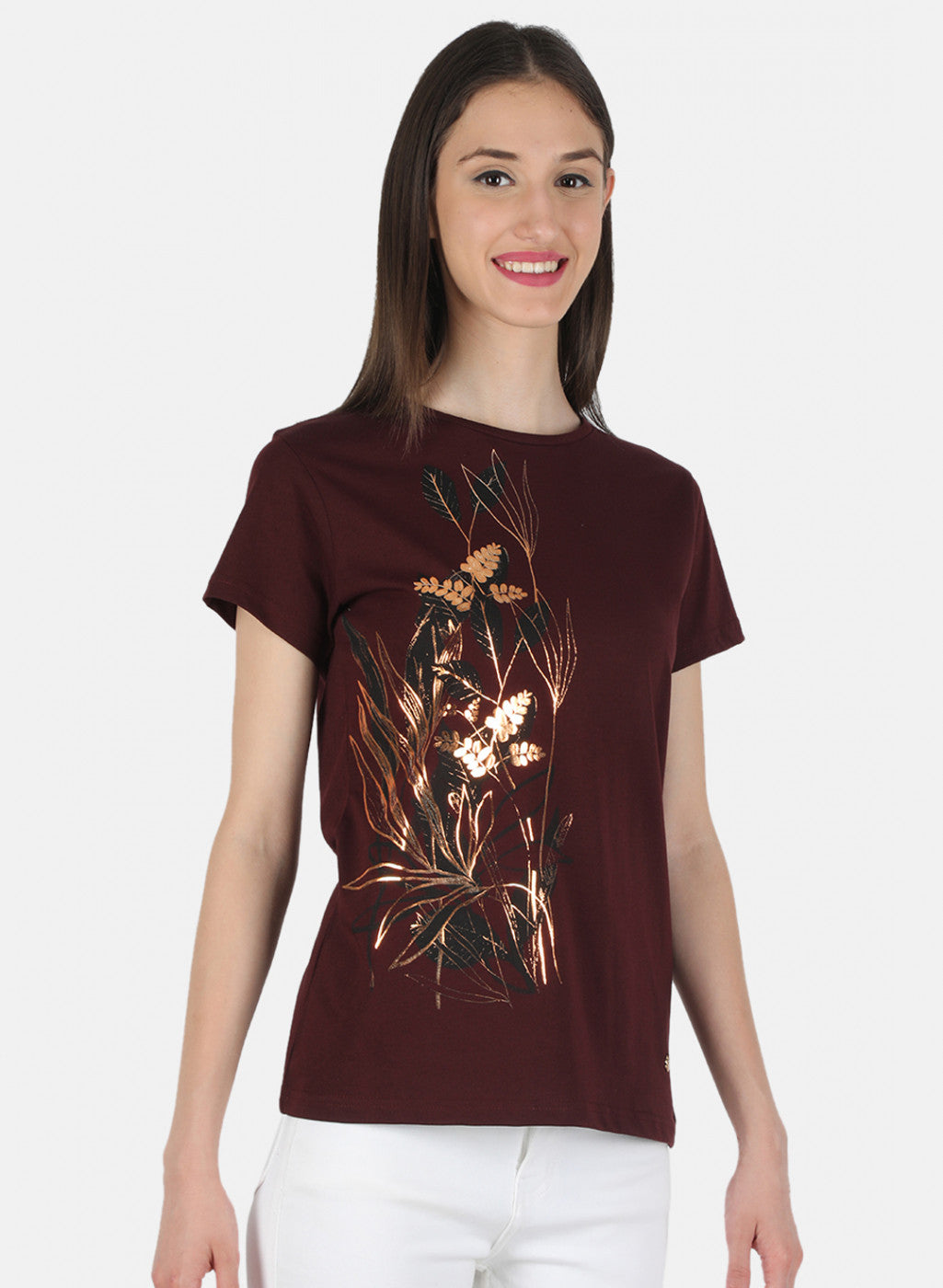 Women Maroon Printed Top