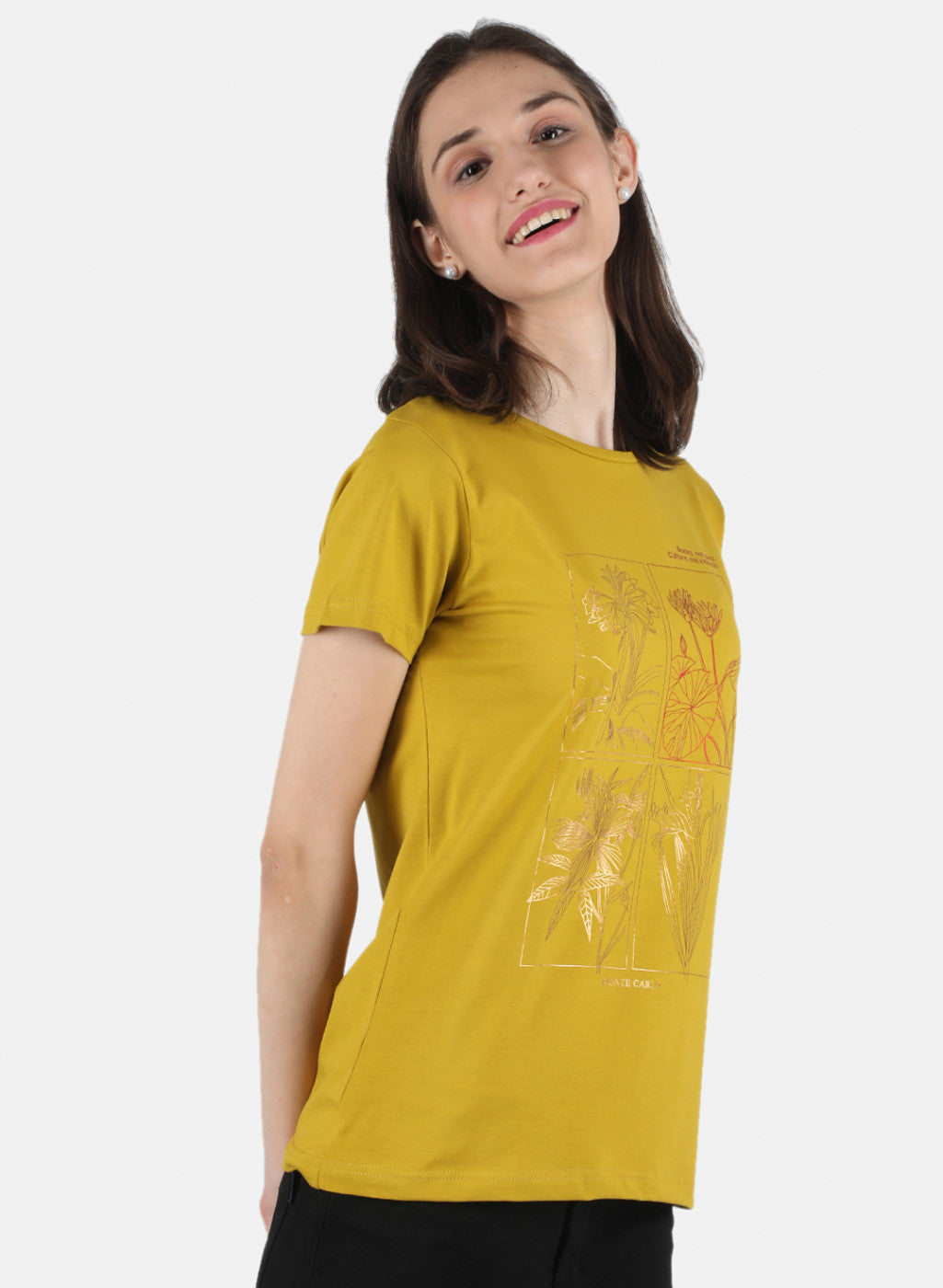 Women Mustard Printed Top
