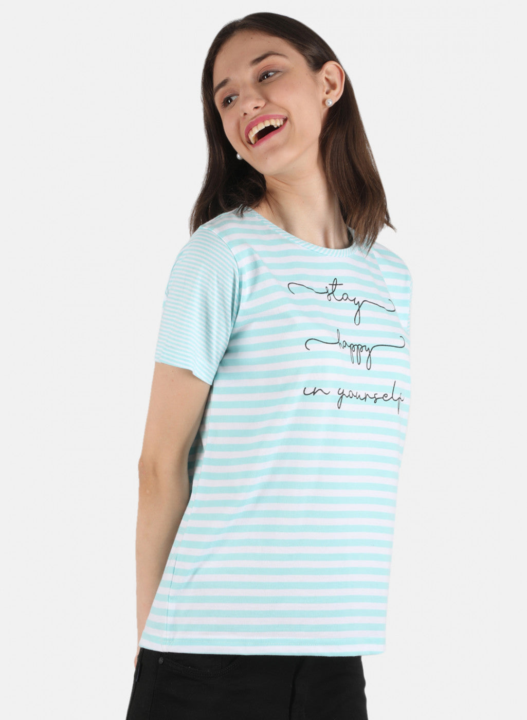 Women Blue Stripe Top