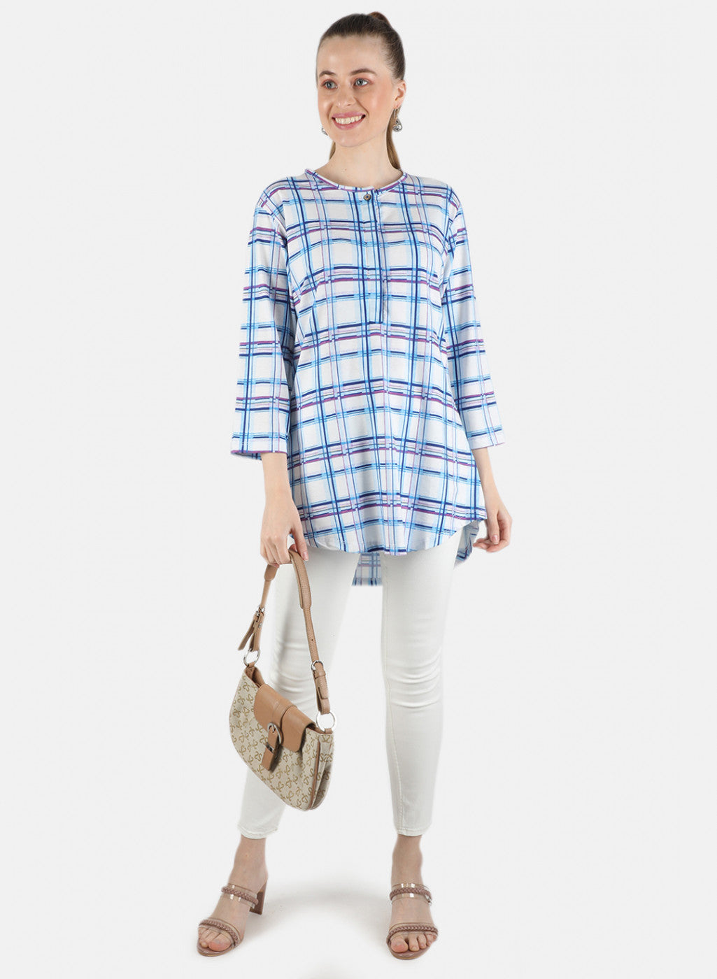 Women Blue Printed Top