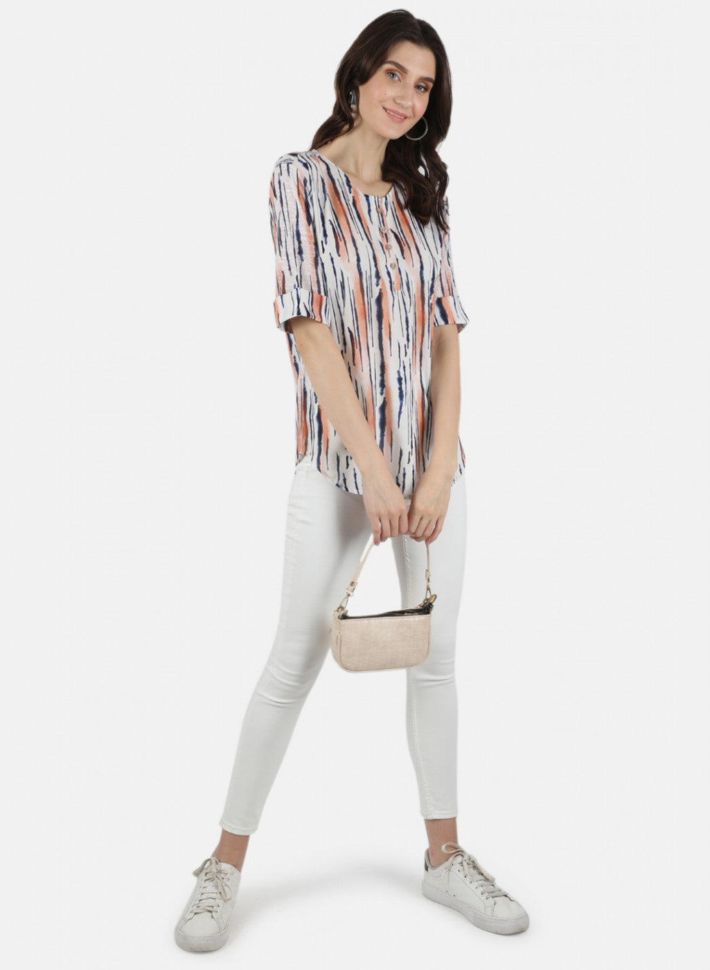 Women Cream Printed Top