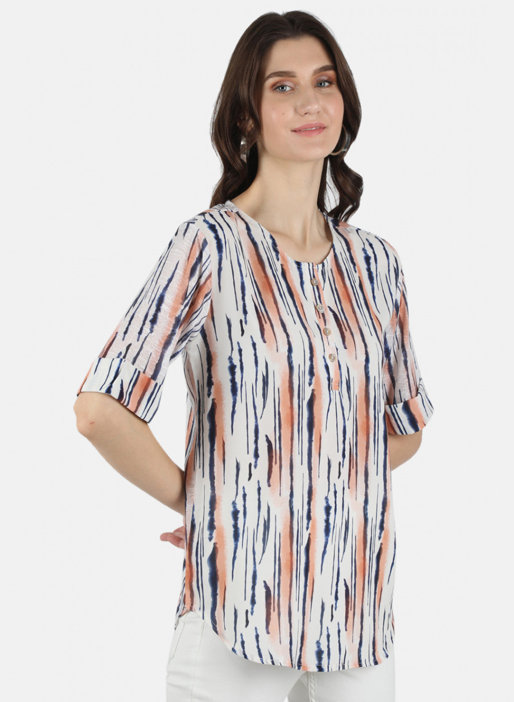 Women Cream Printed Top