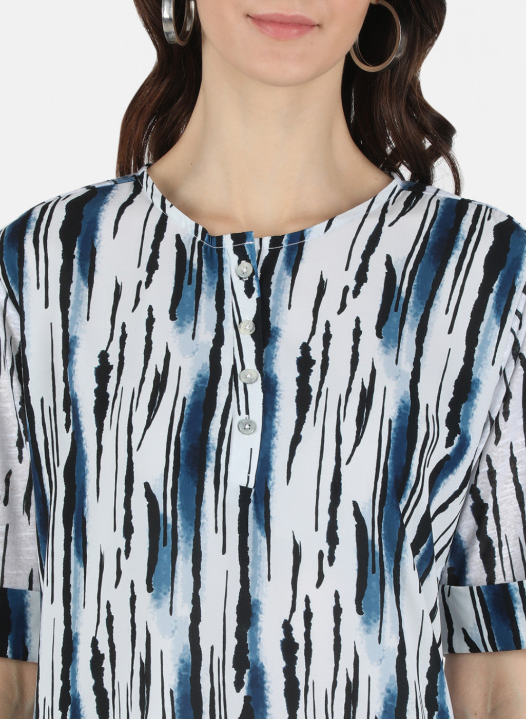Women Blue Printed Top