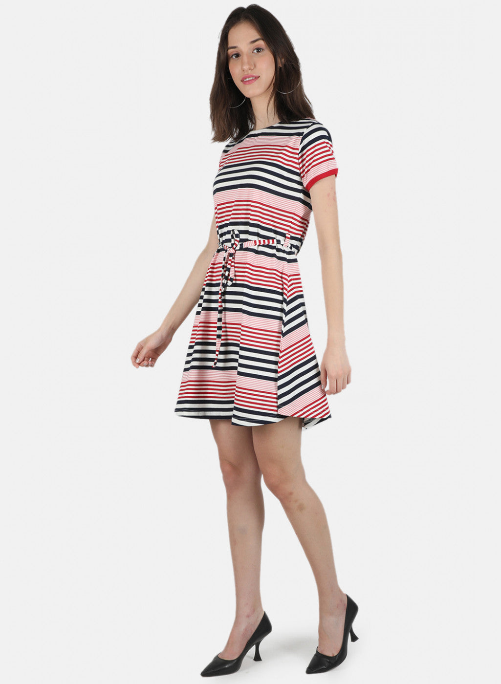 Women Navy Blue Stripe Tunic