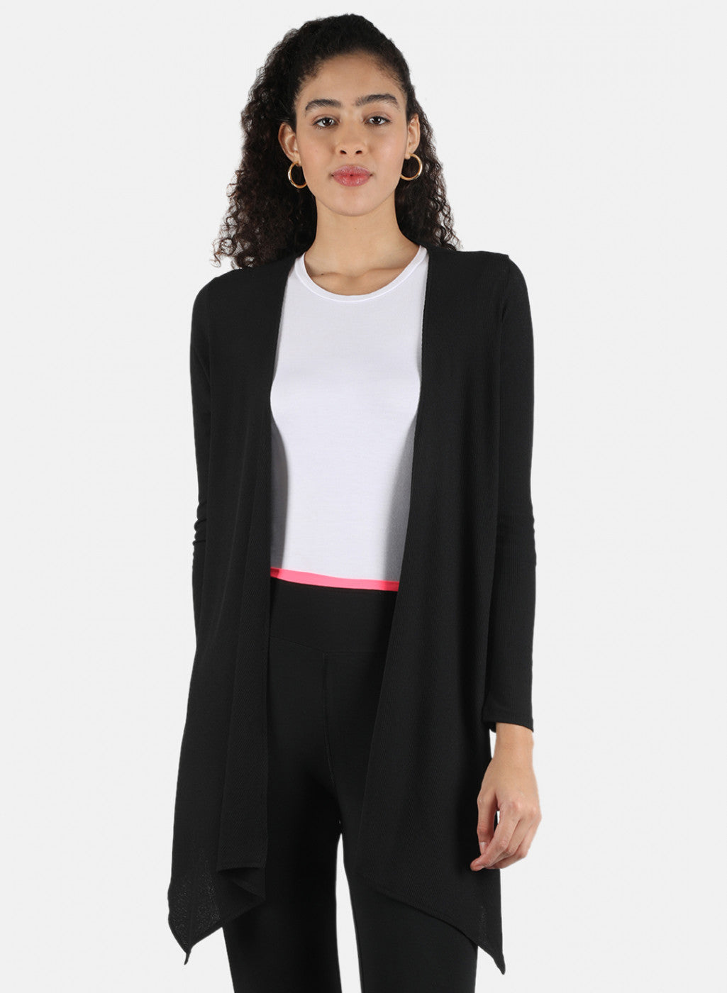 Women Black Plain Shrug