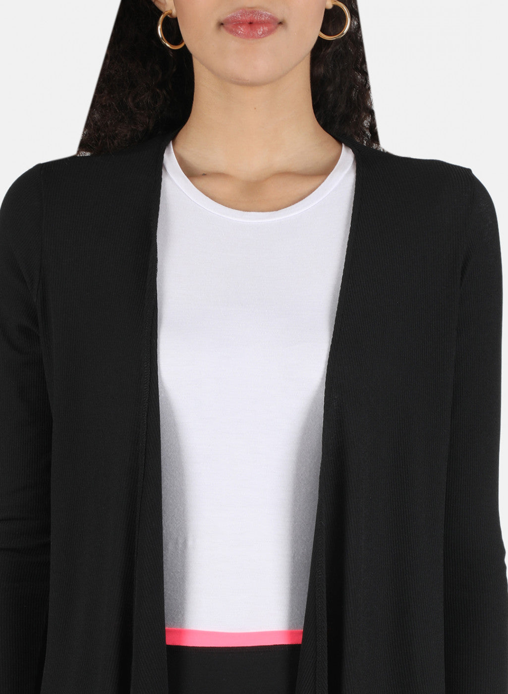 Women Black Plain Shrug