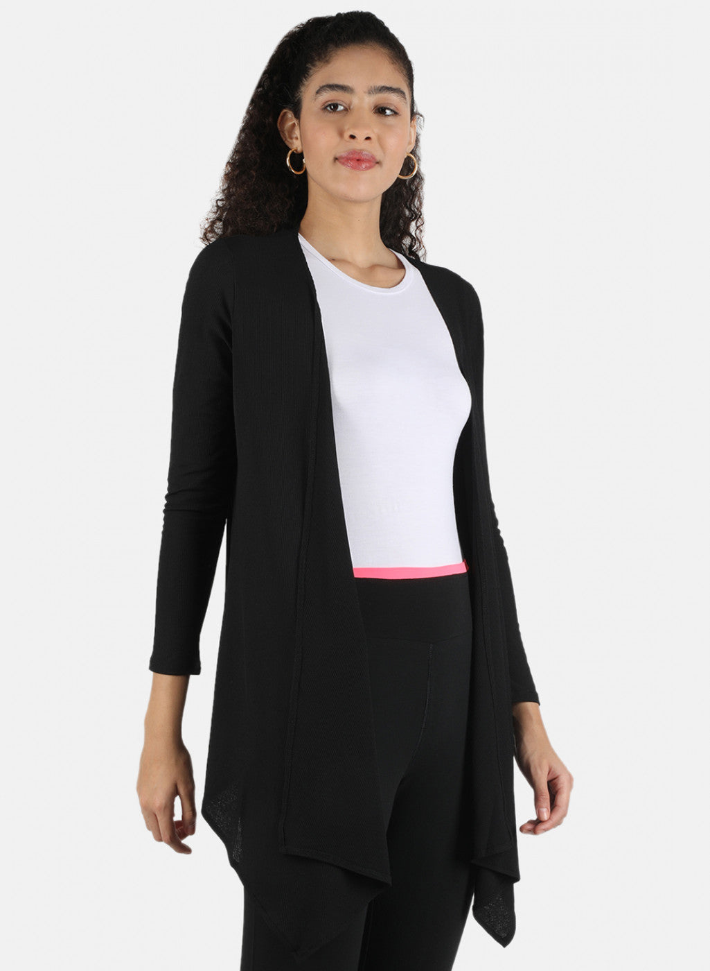 Women Black Plain Shrug