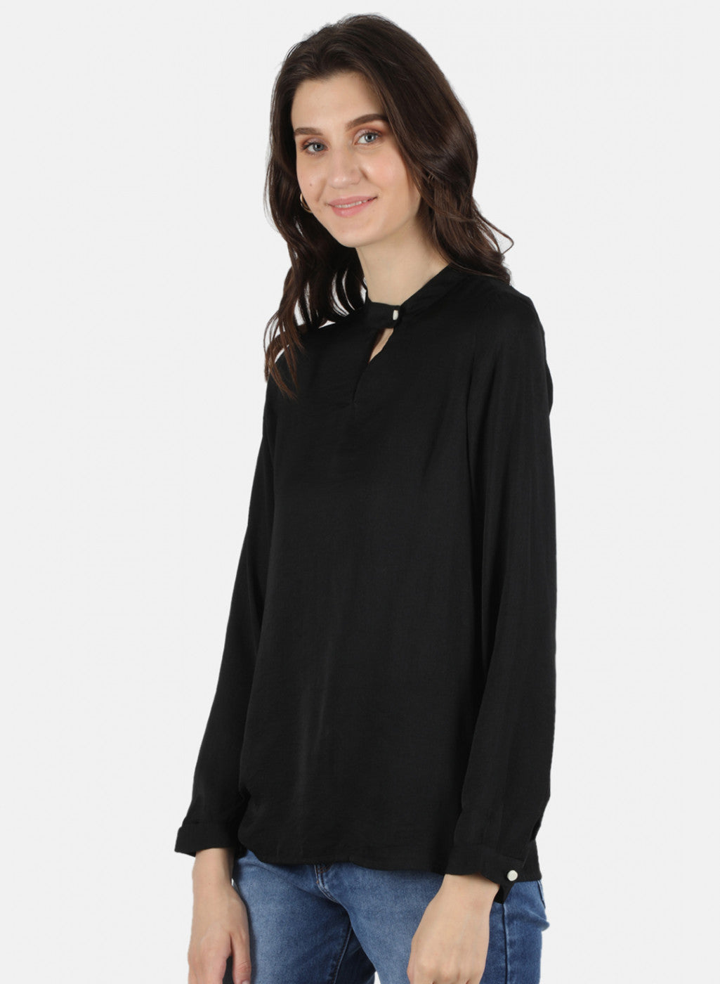 Women Black Plain Top