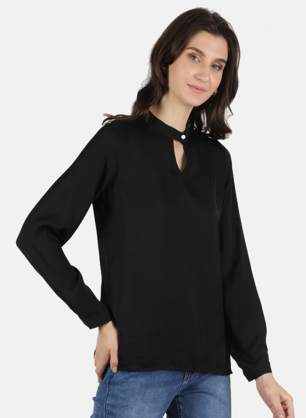 Women Black Plain Top