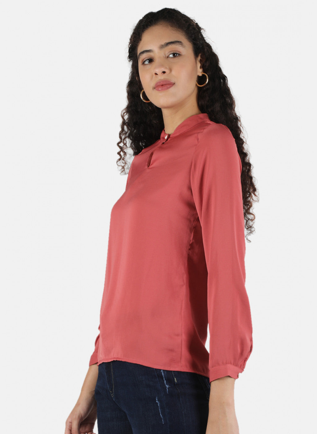 Women Pink Plain Top