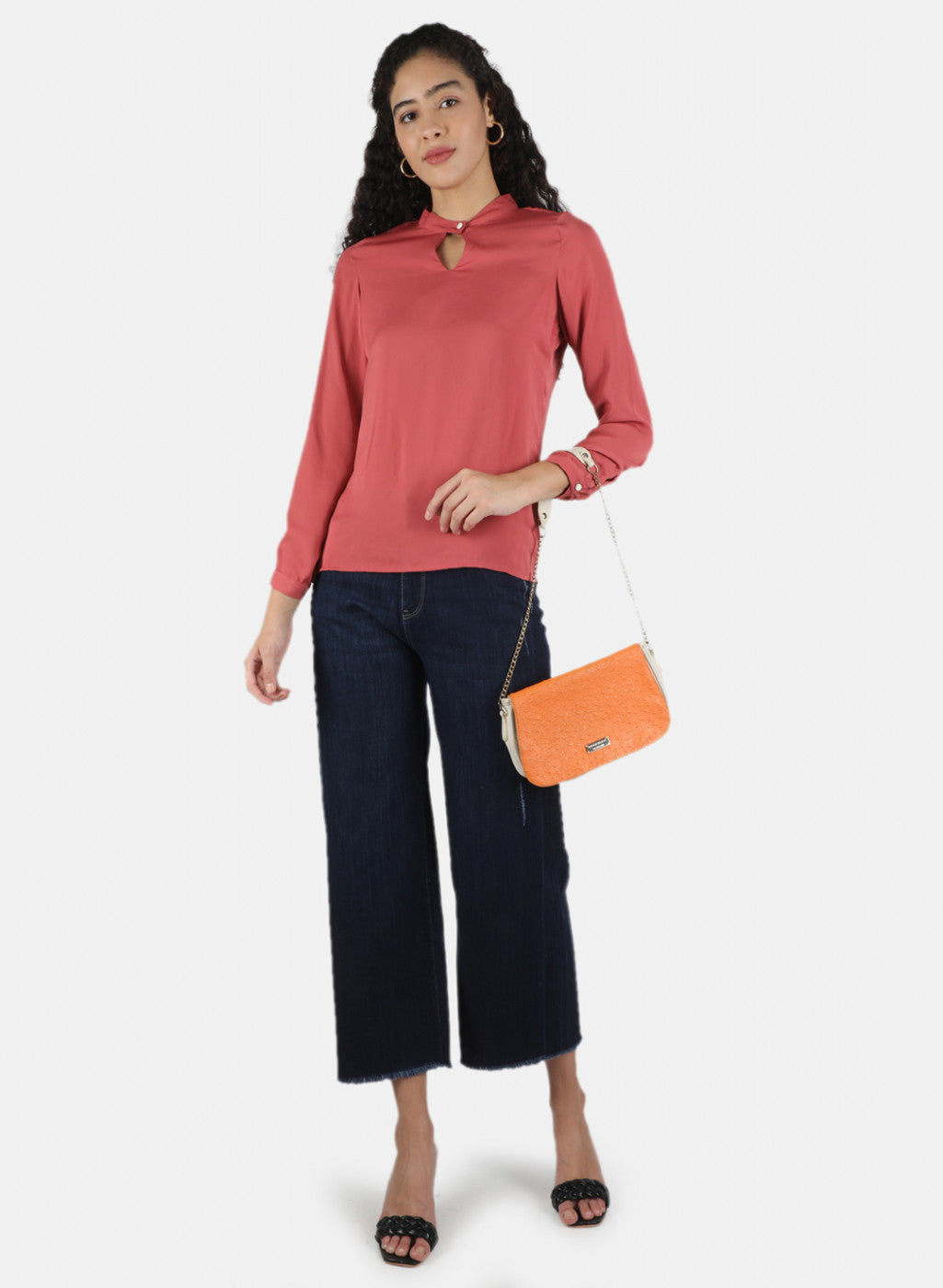 Women Pink Plain Top