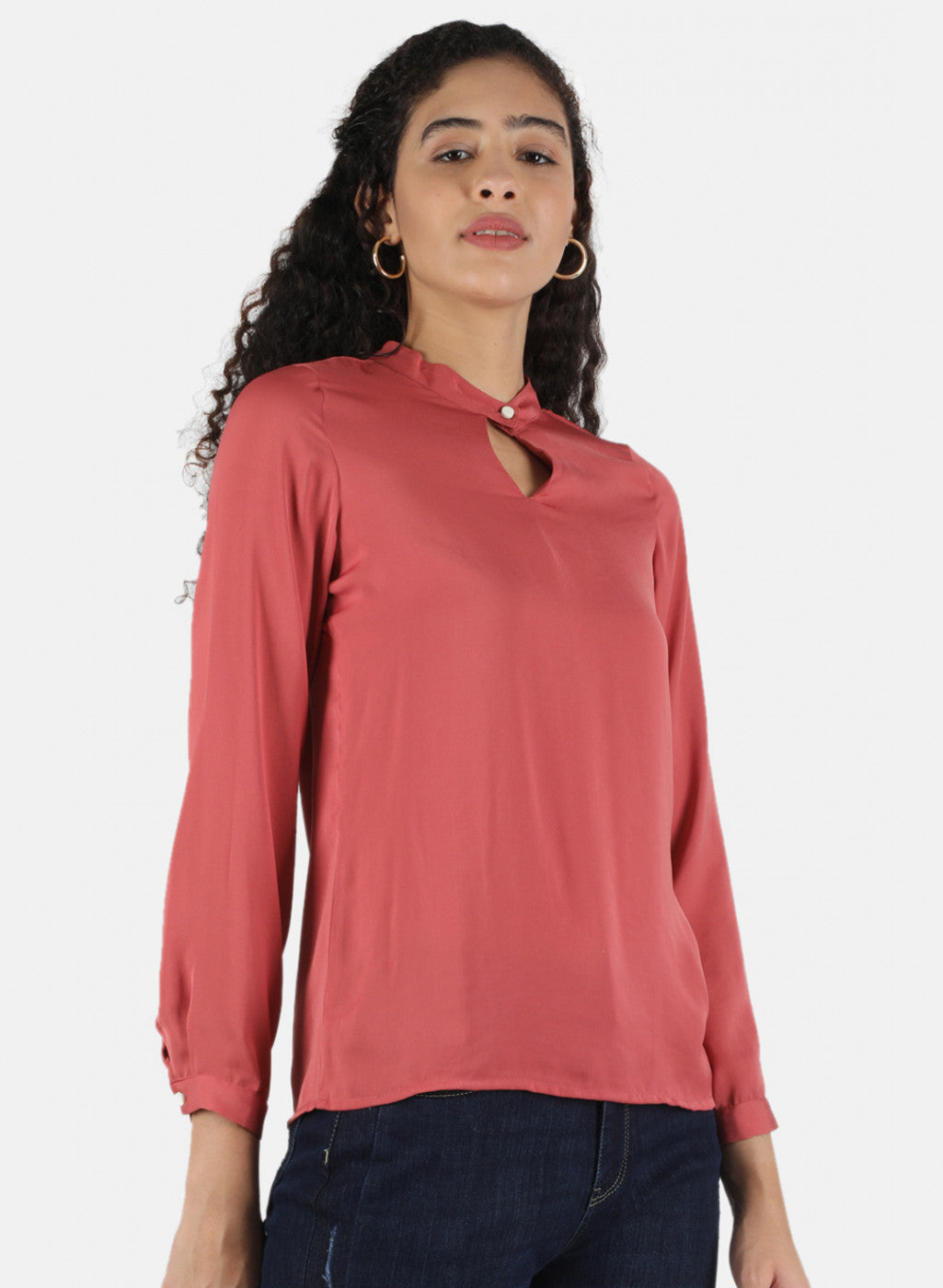 Women Pink Plain Top