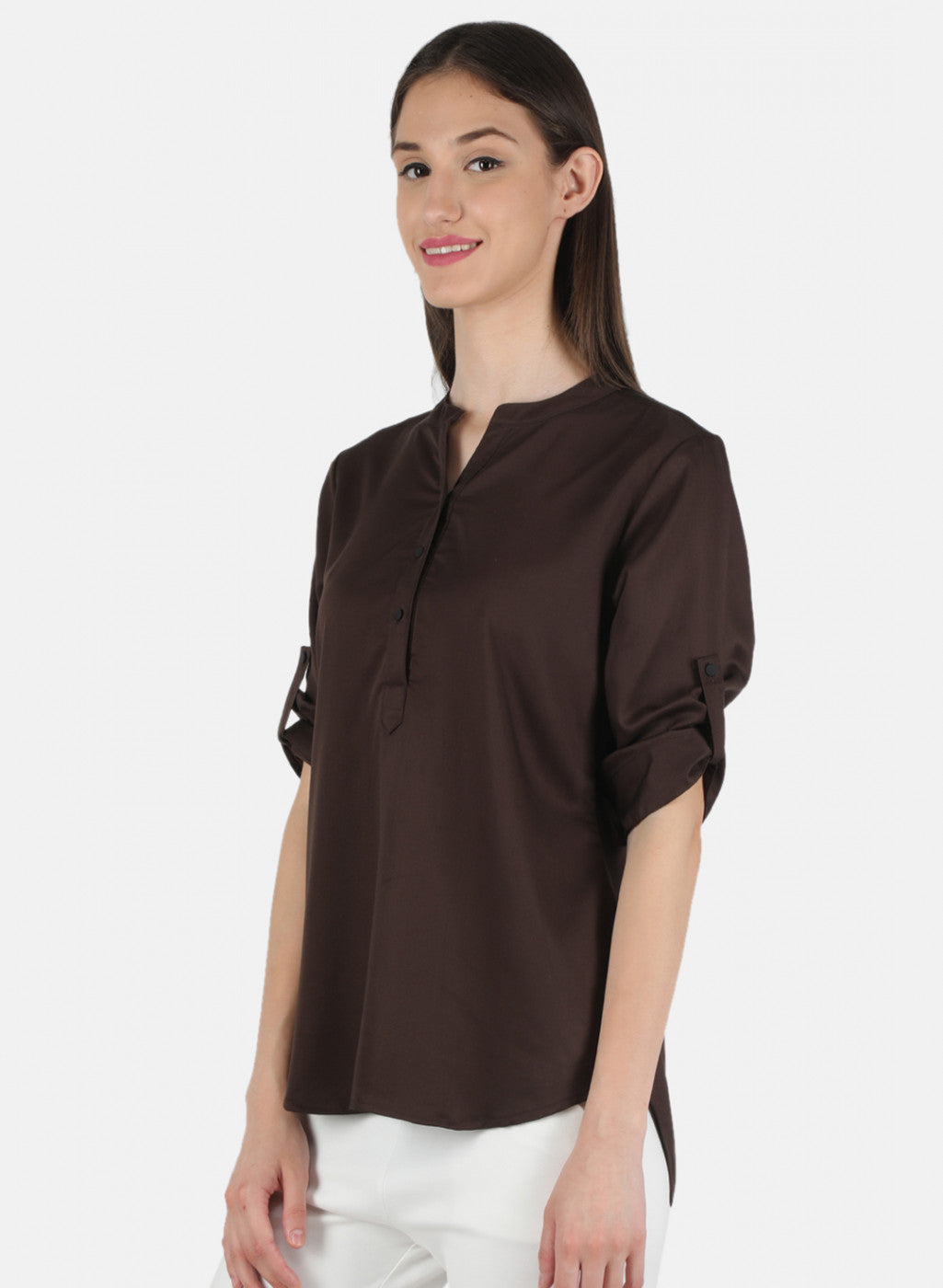 Women Brown Plain Top