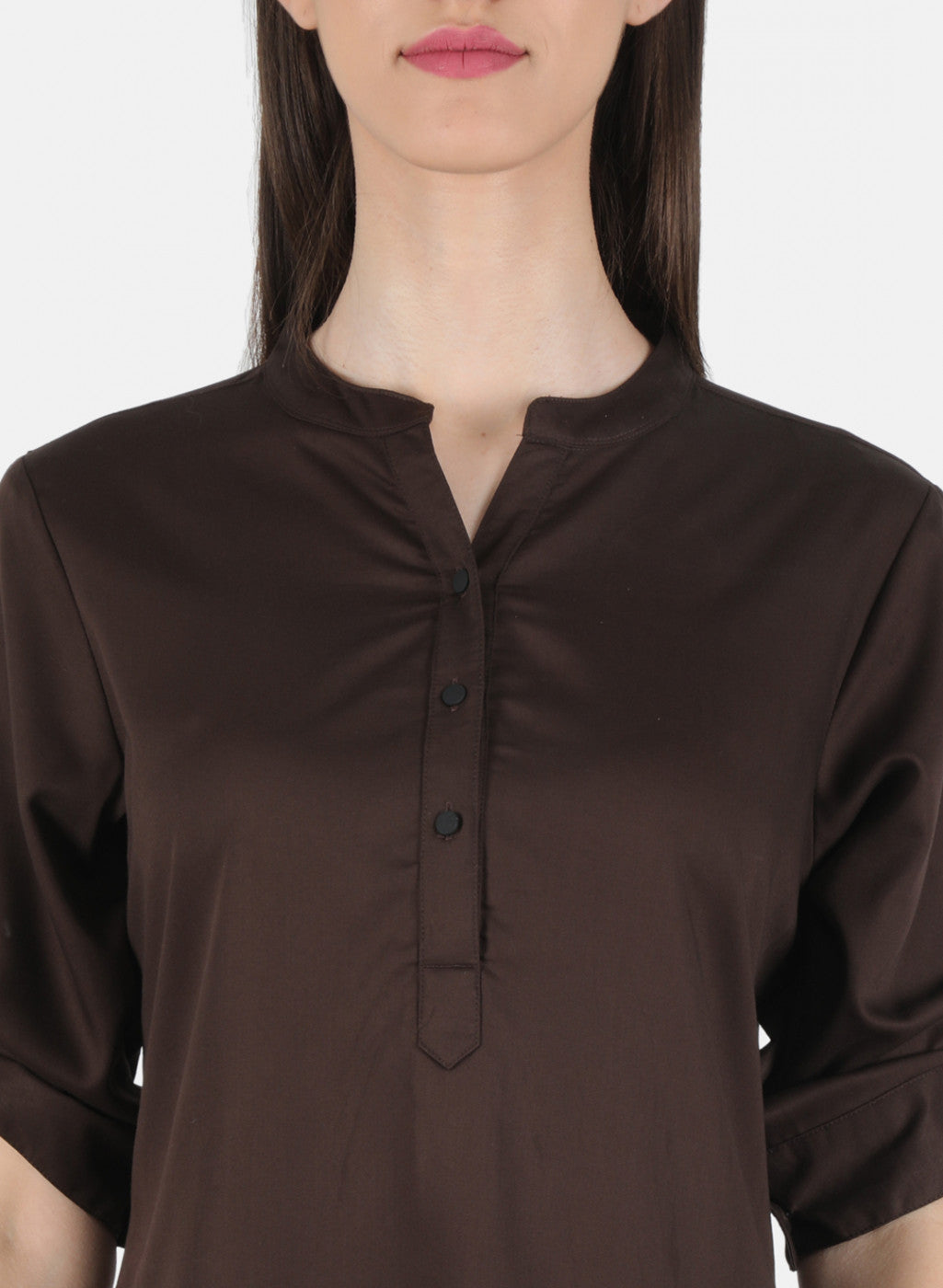 Women Brown Plain Top