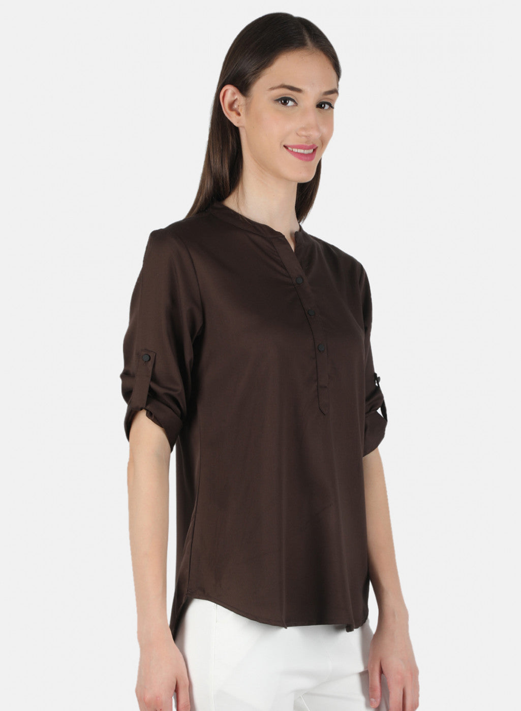 Women Brown Plain Top