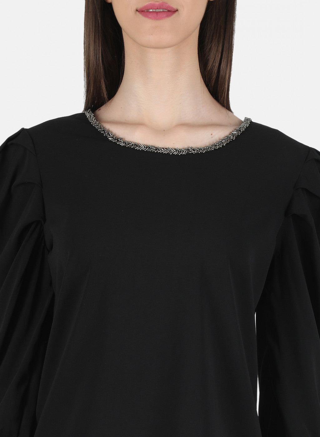 Women Black Plain Top