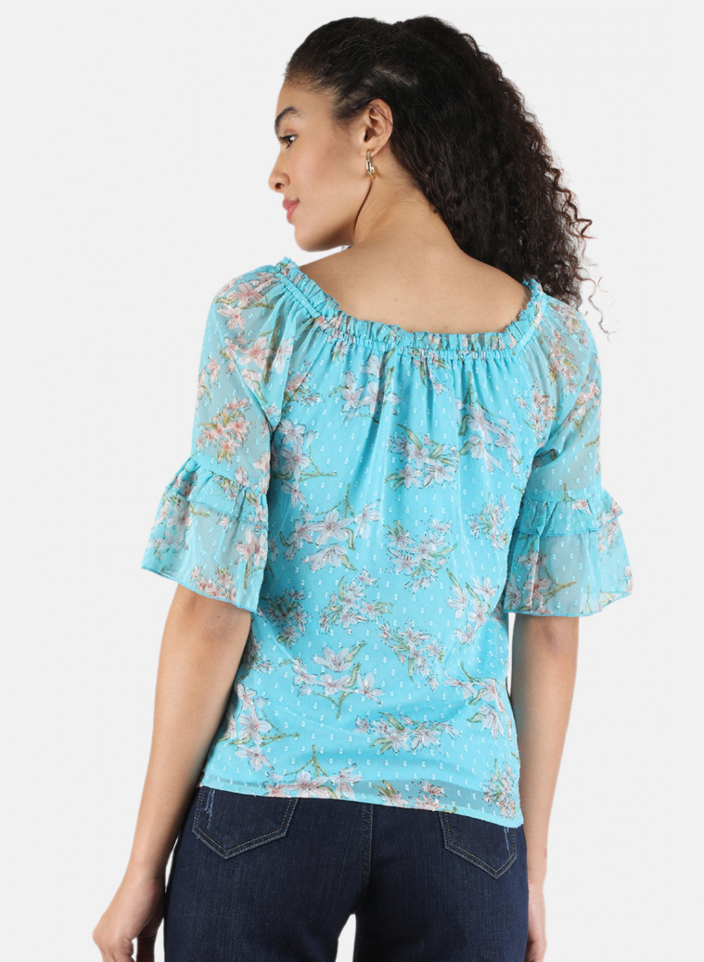 Women Blue Printed Top