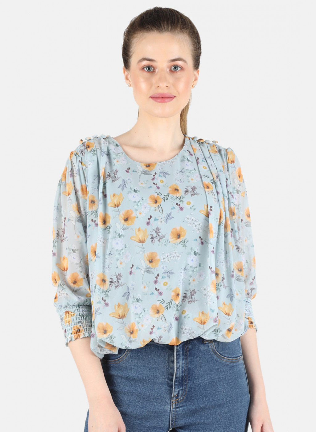Women Grey Printed Top