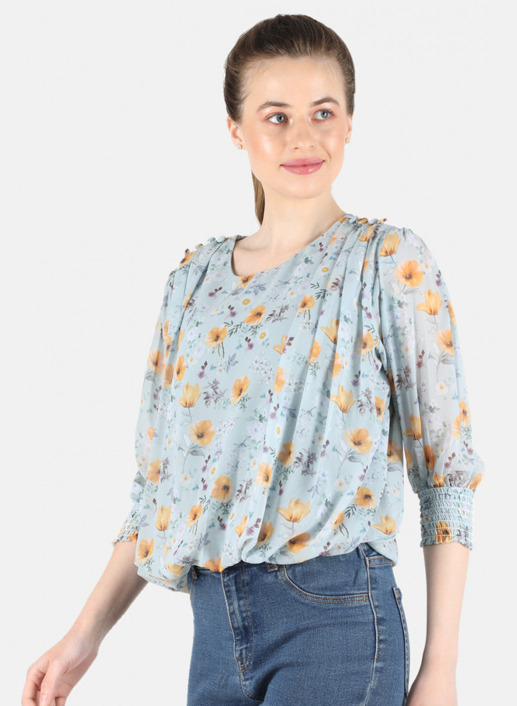 Women Grey Printed Top