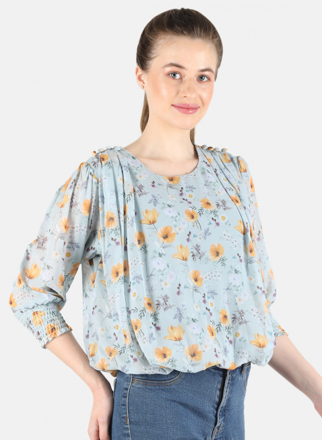 Women Grey Printed Top