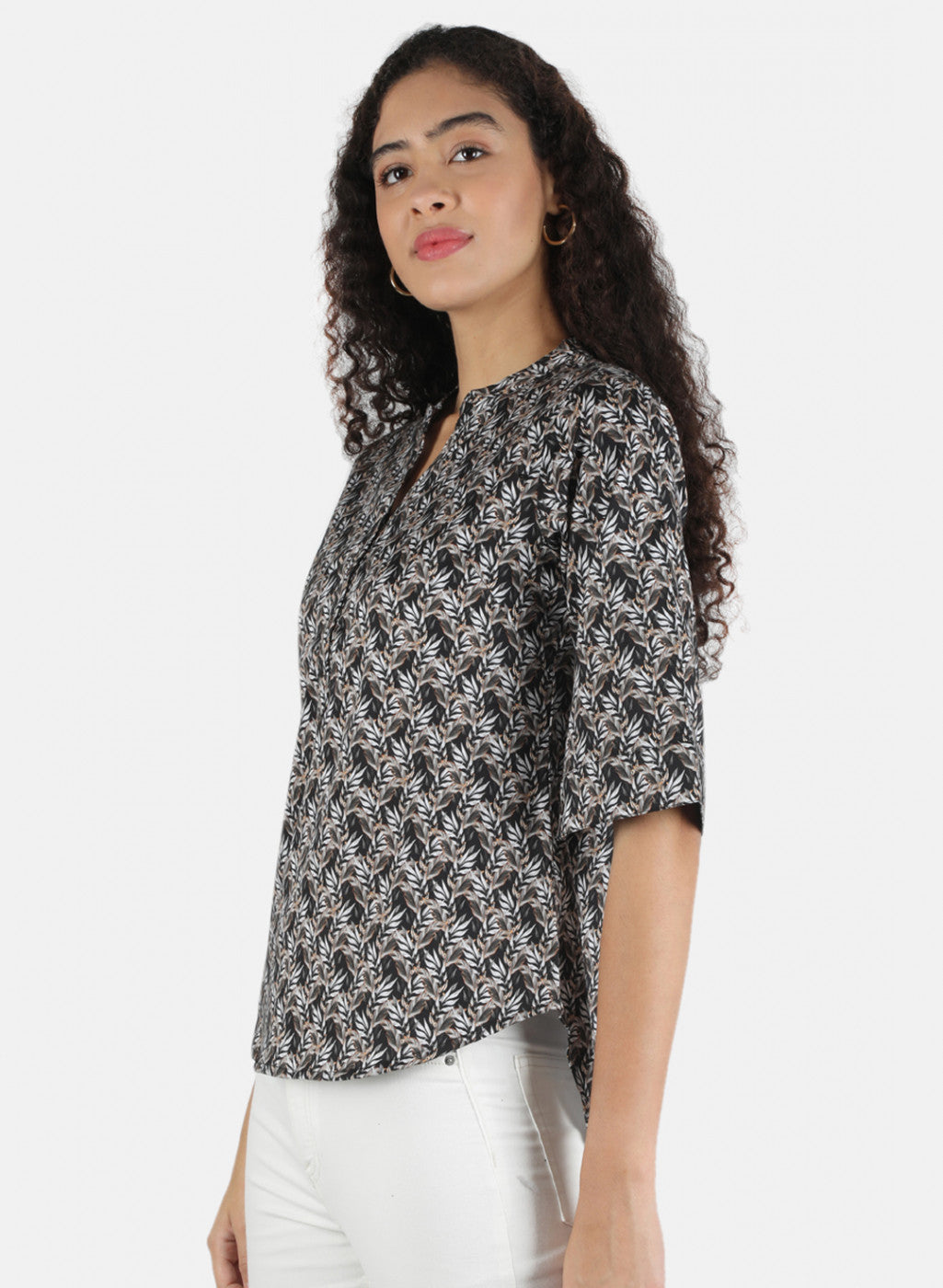 Women Black Printed Top