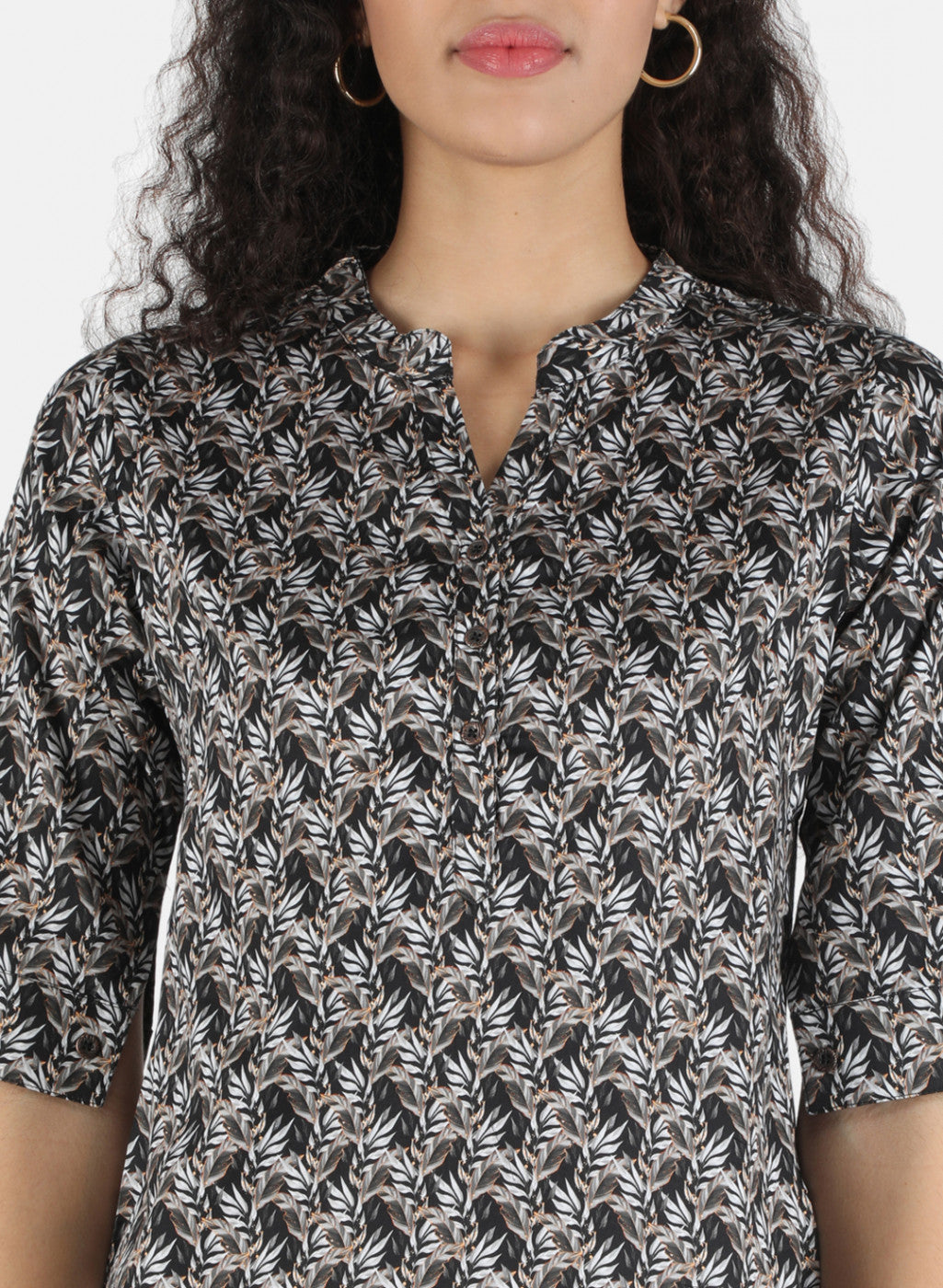 Women Black Printed Top