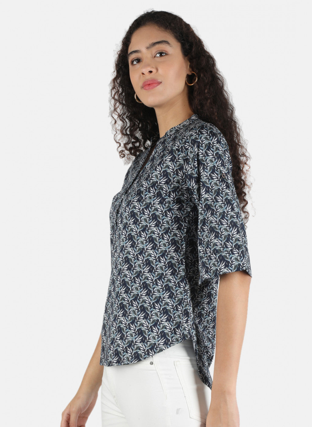 Women Navy Blue Printed Top
