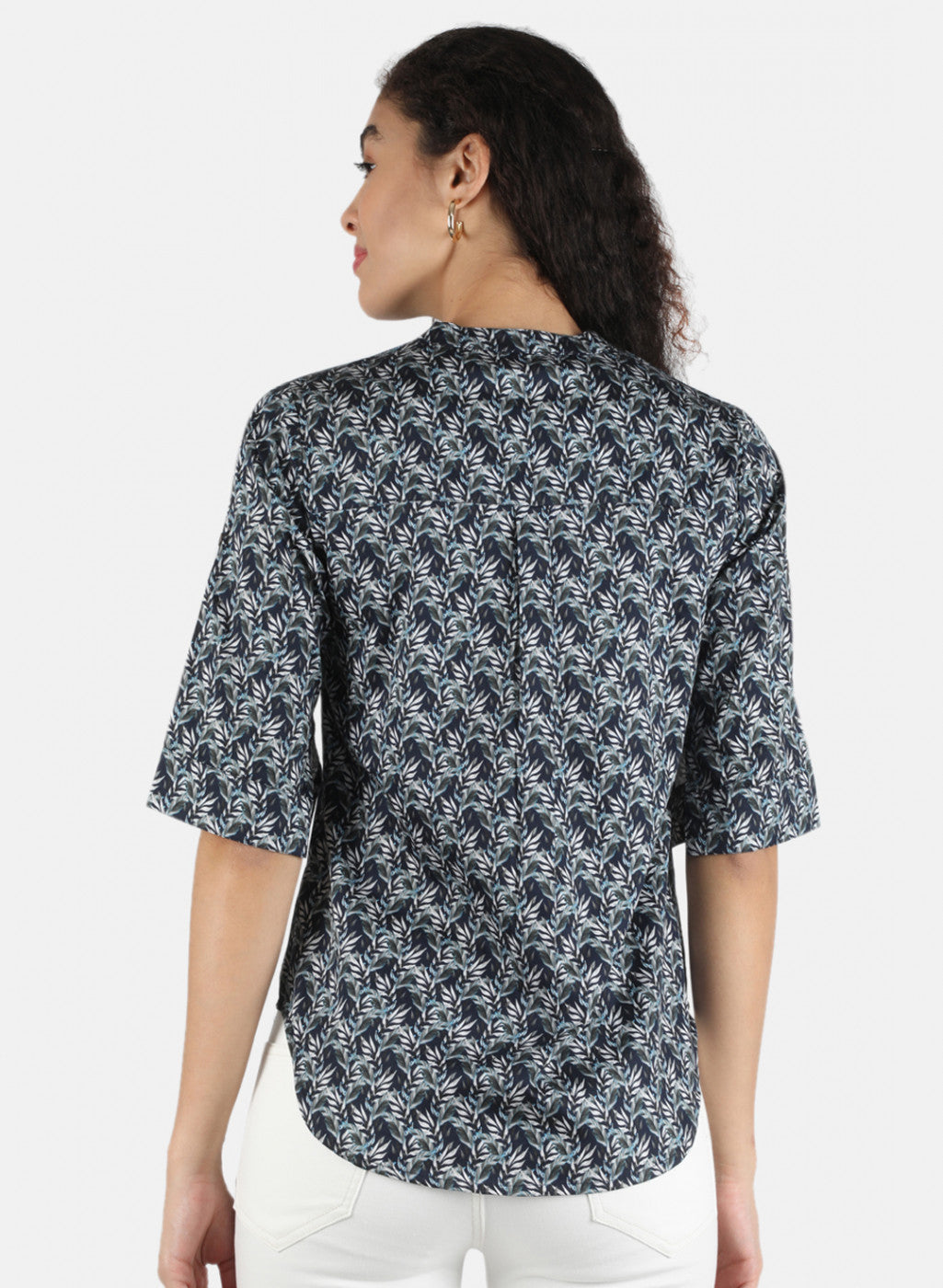 Women Navy Blue Printed Top