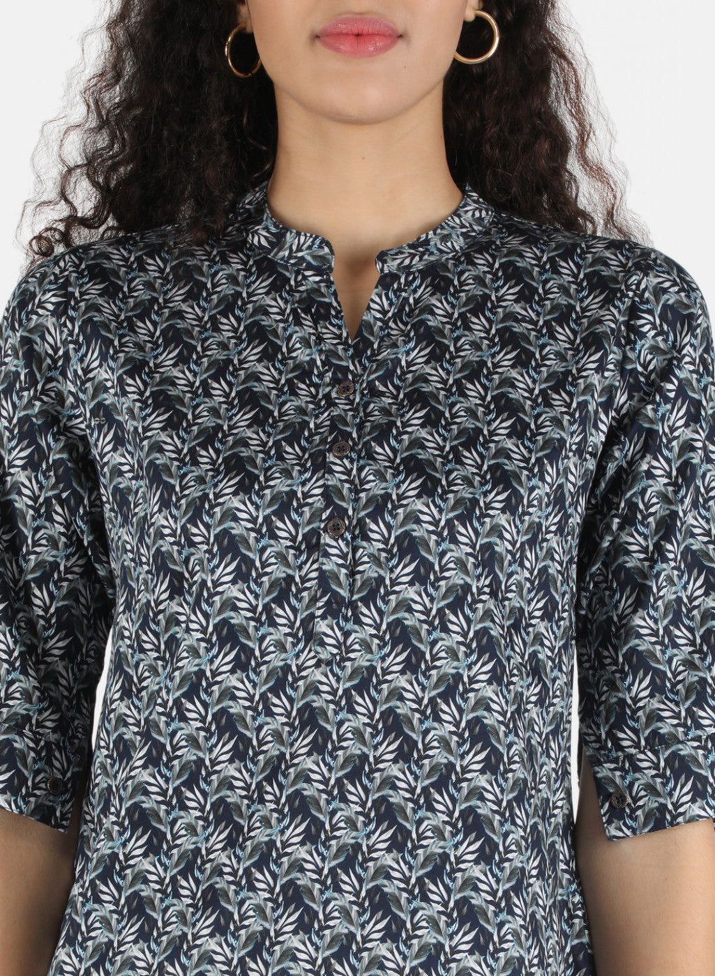Women Navy Blue Printed Top
