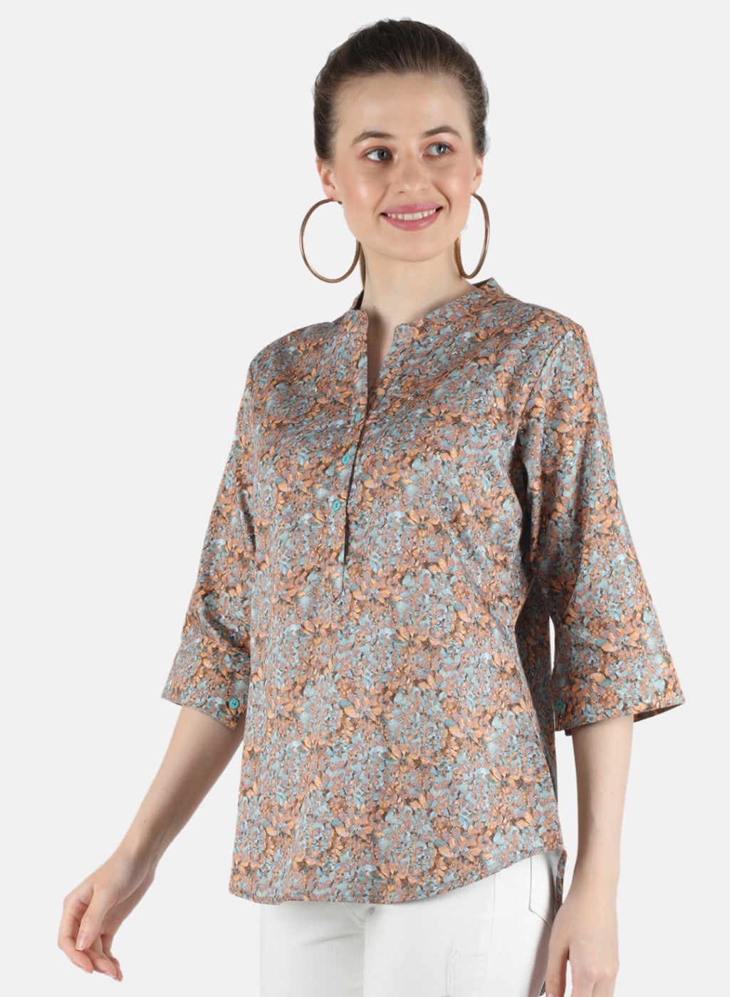Women Brown Printed Top
