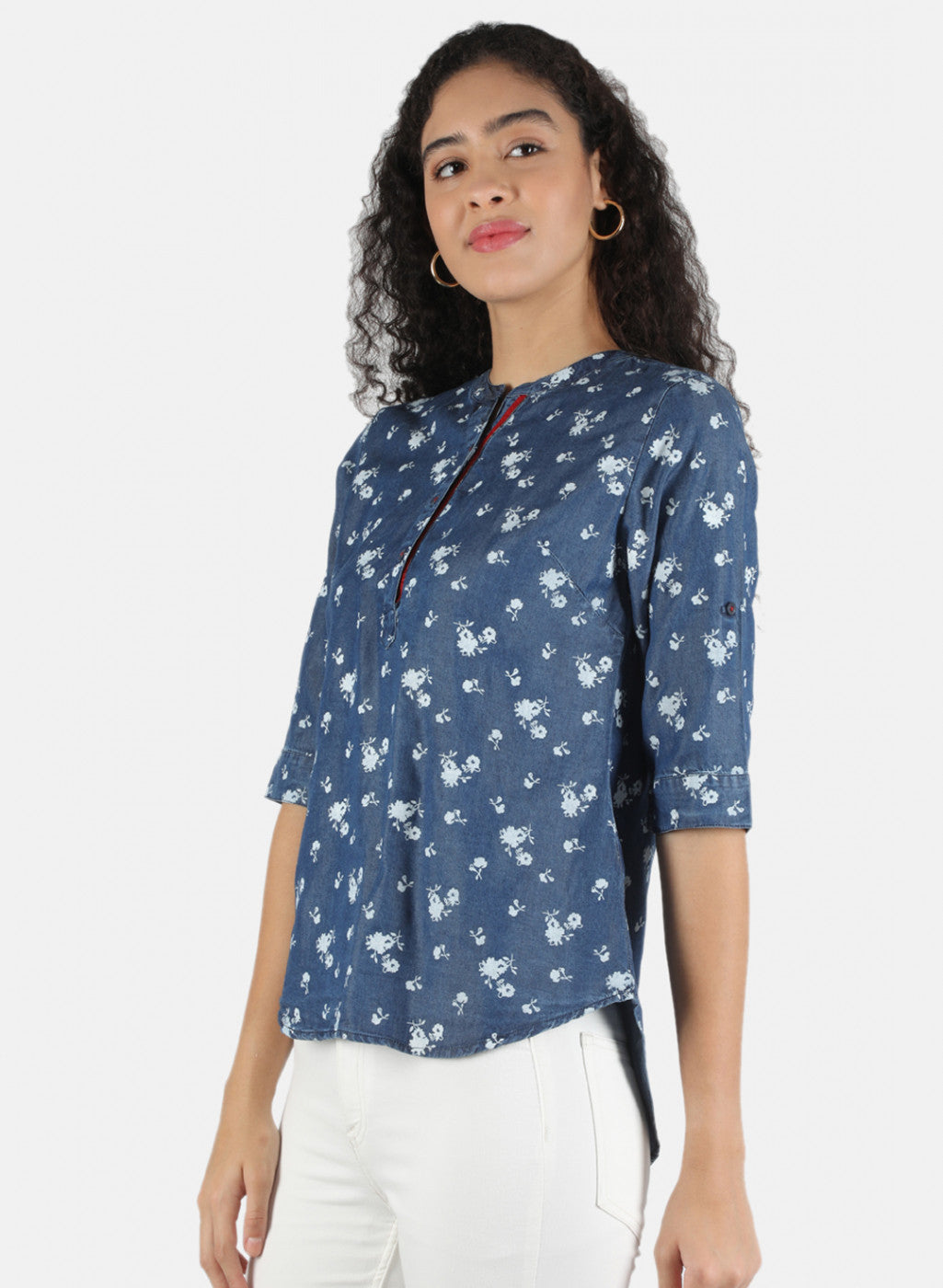 Women Blue Printed Top
