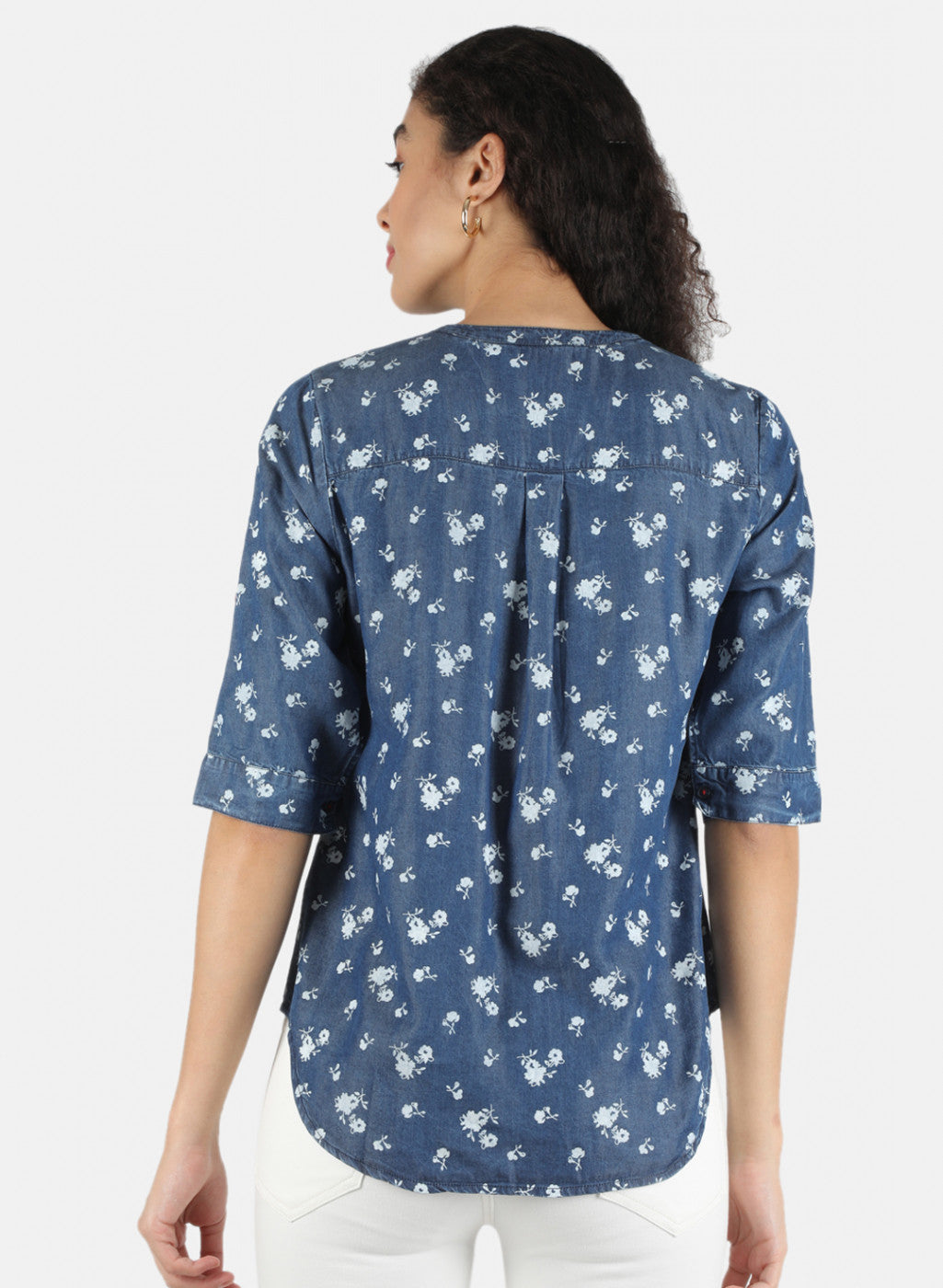 Women Blue Printed Top