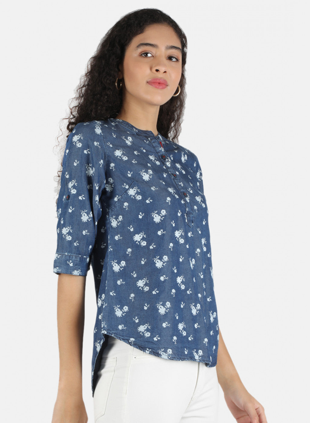 Women Blue Printed Top