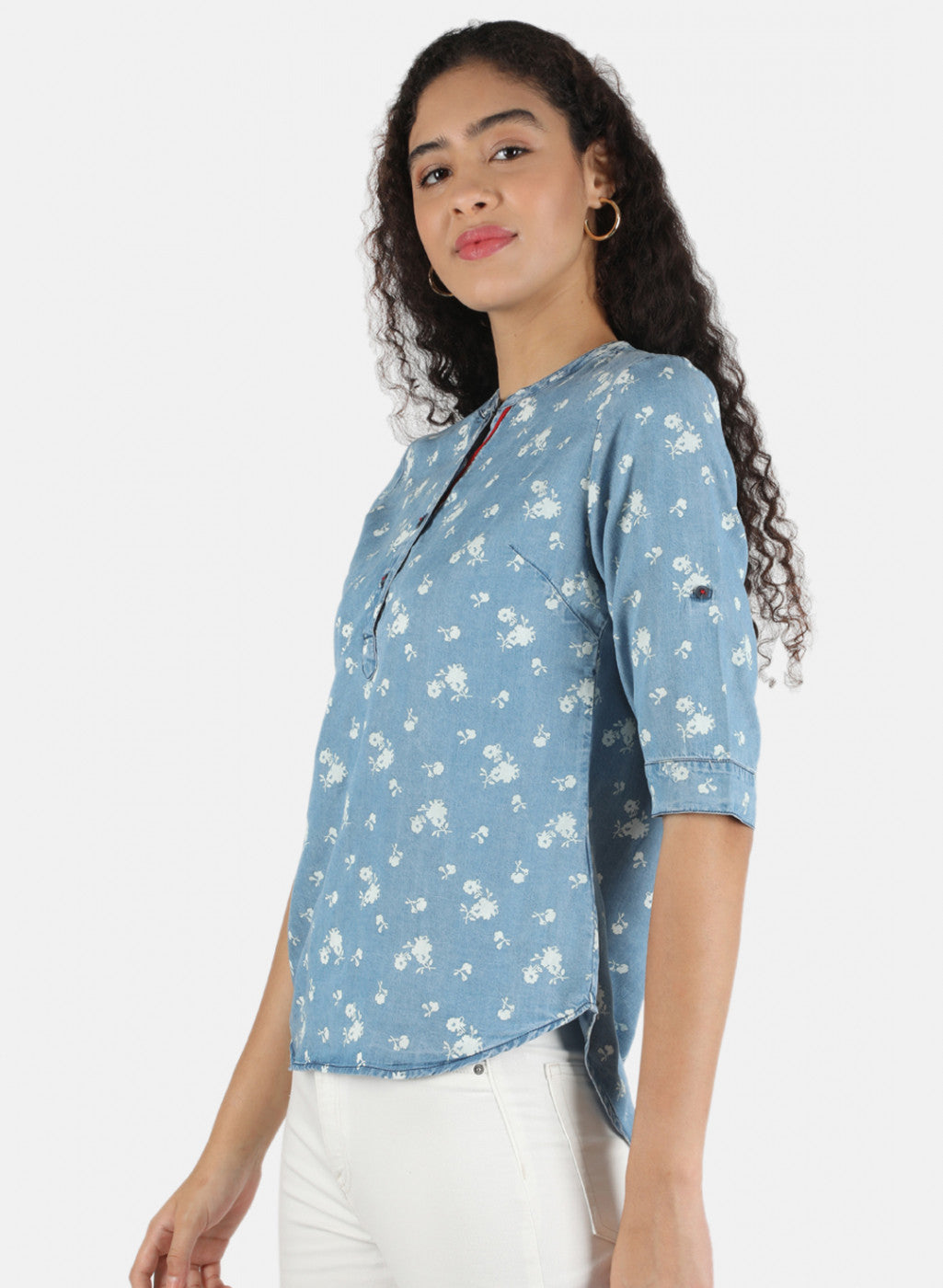 Women Blue Printed Top
