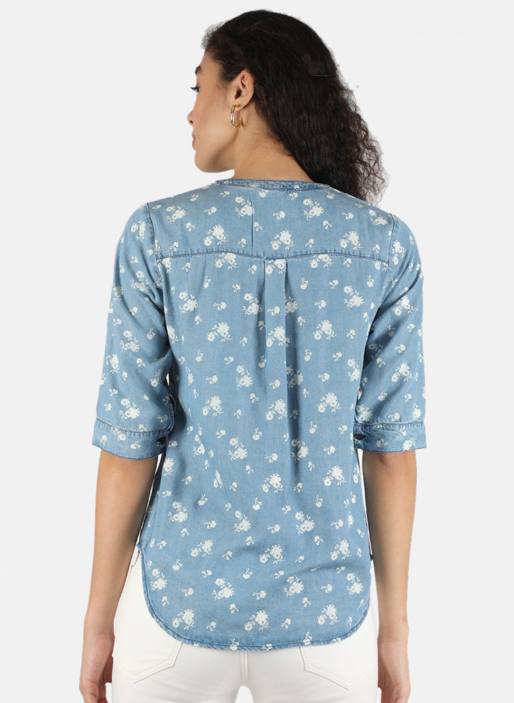 Women Blue Printed Top